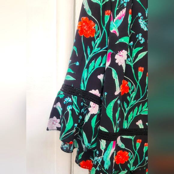 Kate Spade Jardin Crepe Romper Scenic Route Green Multi Floral Women Sz 6 - Picture 6 of 10